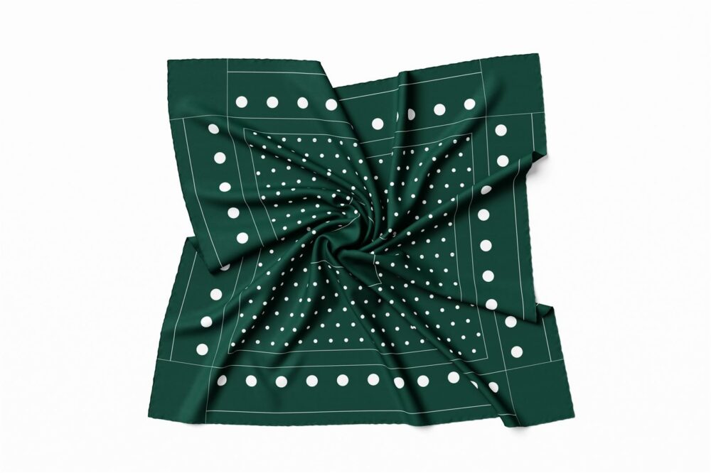 X001LCRMFP - Scarf Microfiber 60x60 (dots green, white) - 1.jpg