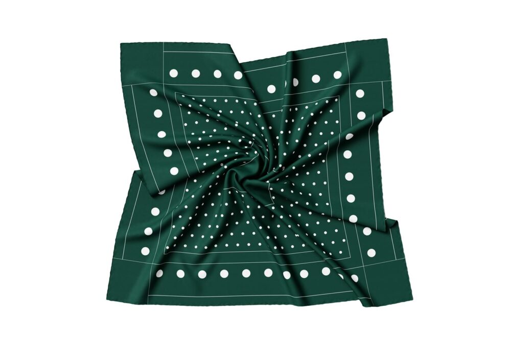 X001LCRMFP - Microfiber scarf 60x60 (dots green, white) - main image.jpg