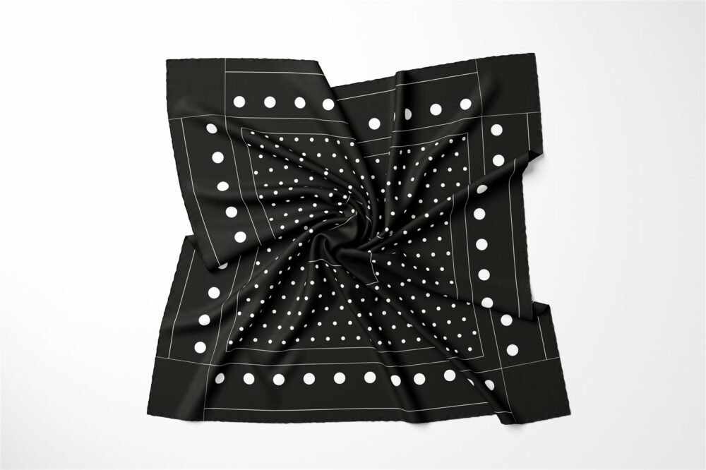 X001LJ2I5H - Microfiber scarf 60x60 (black, white dots) -1.jpg