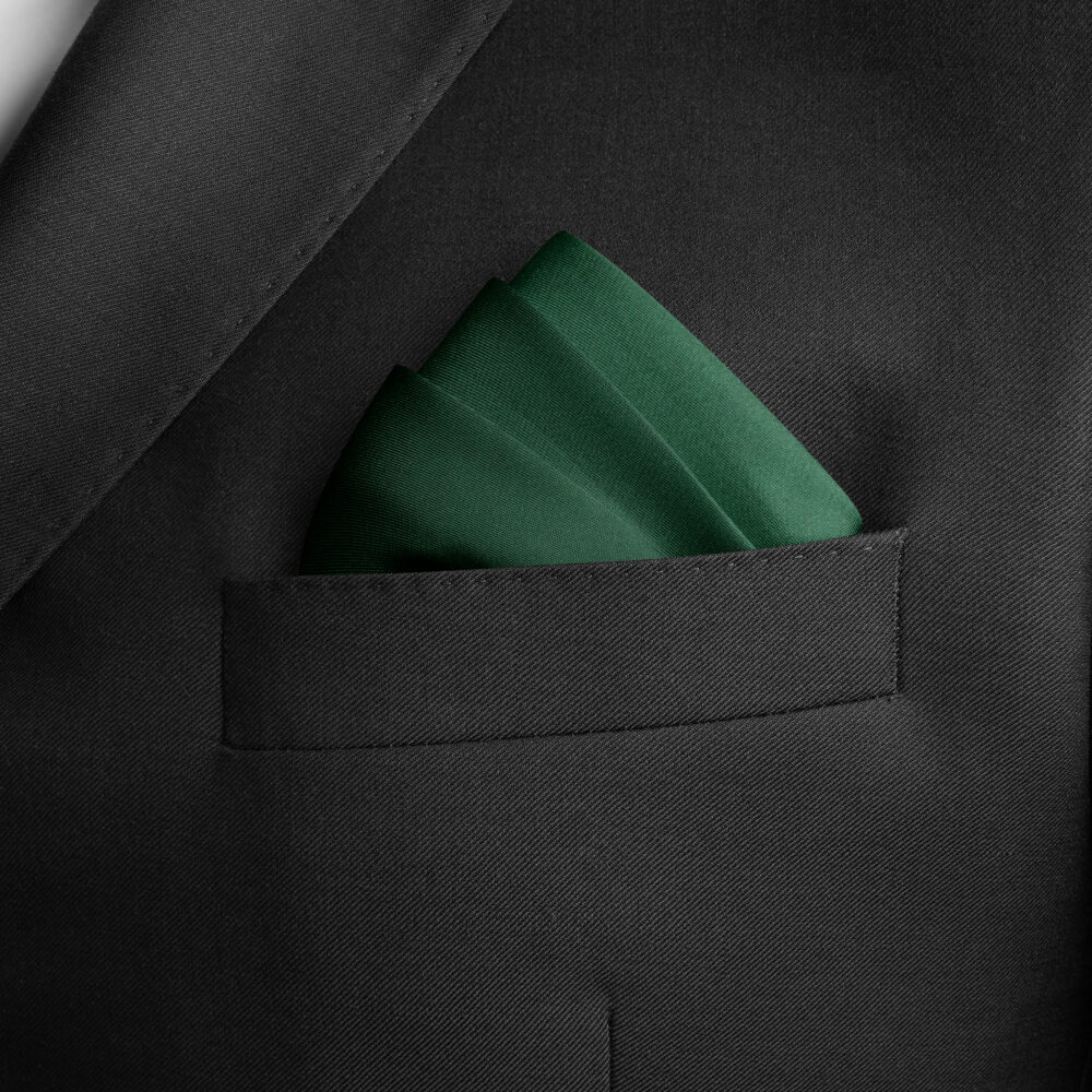 X001LN1IB3 - Pocket square microfiber satin 30x30 (dark green) -8_ Three Stairs Fold.jpg